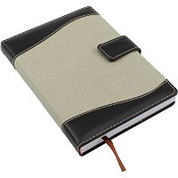 Щоденник недатований А5 Leader лінія, чорний із сірим, на кнопці NPDА-A5-2, 140608