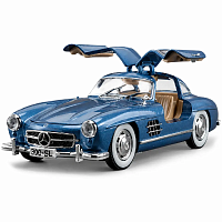 Машинка Автоэксперт Mersedes-Benz 300SL 1954 голубая 21см двери свет звук  1728-18