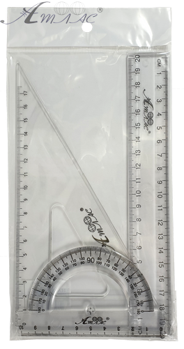 Набор Линейка 20 см + Треугольник + транспортир AS-0616 Набор Линейка 20 см + Треугольник + транспортир AS-0616