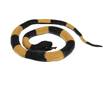 Іграшка силіконова антистрес Змія чорна з жовтими смугами 17579