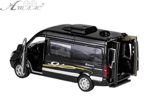 Машинка АвтоЕксперт Mercedes-Benz Sprinter Чорний двері світло звук 14 см Т1788 фото 2 Машинка АвтоЕксперт Mercedes-Benz Sprinter Чорний двері світло звук 14 см Т1788 фото 2