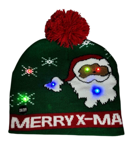Шапка вязанная с подсветкой LED зеленая Merry... 07495 фото 2 Шапка вязанная с подсветкой LED зеленая Merry... 07495 фото 2