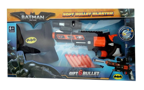 Игрушка Бластер Batman Soft Bullet Blaster с поролоновыми пулями и маской SB439 Игрушка Бластер Batman Soft Bullet Blaster с поролоновыми пулями и маской SB439