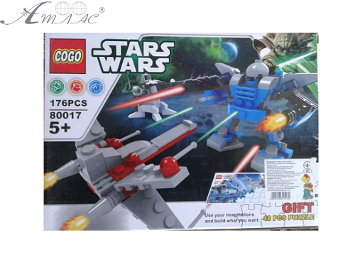 Игрушка Конструктор Star Wars + Пазлы 176 деталей  80017    