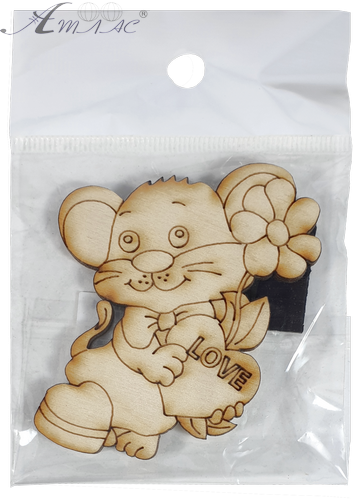 Фигурка фанерная - Мышонок № 22 с цветком и сердцем 58 х 76 мм с магнитом AS-4846, В-0404 фото 2 Фигурка фанерная - Мышонок № 22 с цветком и сердцем 58 х 76 мм с магнитом AS-4846, В-0404 фото 2