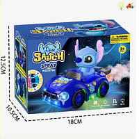 Іграшка Машинка Стич з димом, світлом та звуком 16см у коробці  6608-27В