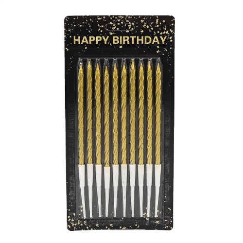 Свечи набор 10 шт. свечек Happy birthday Золото в блистере 9324DSCN Свечи набор 10 шт. свечек Happy birthday Золото в блистере 9324DSCN