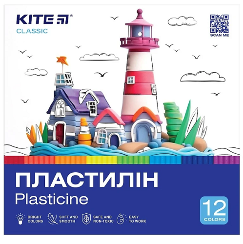 Пластилин Kite Classic 12 цветов 240 гр  К-1086