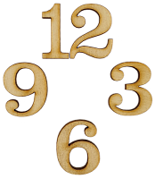 Цифри для годинника арабські 4 шт заввишки 5 см з фанери AS-4859