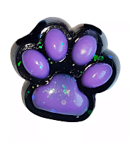 Игрушка антистресс Сквиш - Лапка черно - фиолетовая 7 см 08614