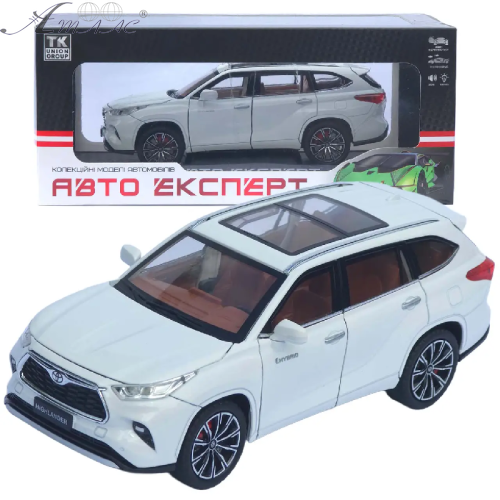 Машинка Автоексперт Toyota Highlander біла 20см двері світло звук 1980-08 Машинка Автоексперт Toyota Highlander біла 20см двері світло звук 1980-08