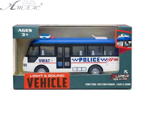 Іграшка Автобус Police пластик 18 см у коробці YM-9906В фото 3 Іграшка Автобус Police пластик 18 см у коробці YM-9906В фото 3