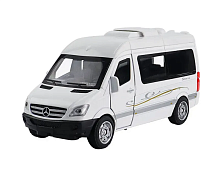 Машинка АвтоЕксперт Mercedes-Benz Sprinter белый двери свет звук 14 см  Т1788