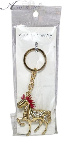 Брелок Лошадь 2026 год лошади Металл с камнями красная грива 10454 Брелок Лошадь 2026 год лошади Металл с камнями красная грива 10454