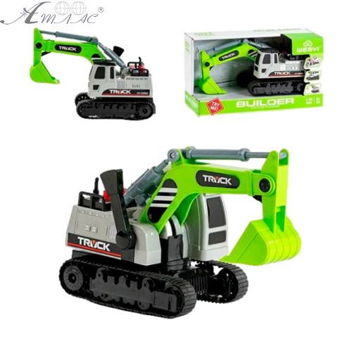 Ігрушка Екскаватор світ і звук Зелений 28см в коробці  WY450В