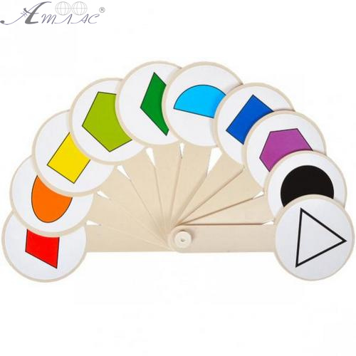 Веер Геометрических фигур и цветов, белый пластик AS-0009, К-5375 Веер Геометрических фигур и цветов, белый пластик AS-0009, К-5375