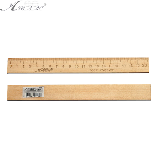 Линейка Деревянная 20 см напечатанная со штрих-кодом AS-0652, К-4051 Линейка Деревянная 20 см напечатанная со штрих-кодом AS-0652, К-4051