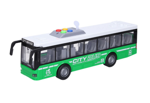 Игрушка Автобус CITY SERIES Зеленый двери свет звук 28 см  RJ5503 фото 2