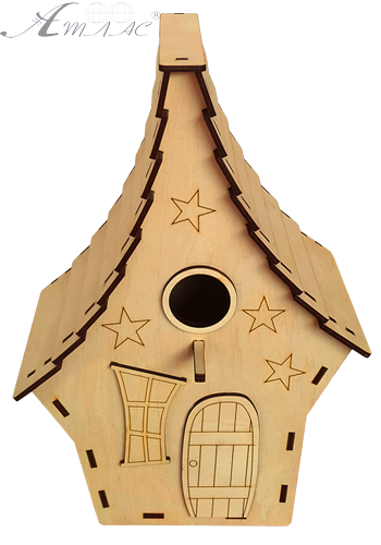 Шпаківня № 9/1 Будинок Чарівника, фарбована, морилка під лаком 24 х 18 х 35 см AS-4368 фото 2 Шпаківня № 9/1 Будинок Чарівника, фарбована, морилка під лаком 24 х 18 х 35 см AS-4368 фото 2