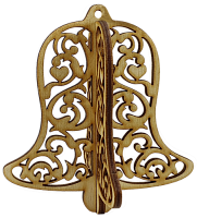 Новогоднее украшение Колокольчик 3D 8 см AS-4254, F-0132