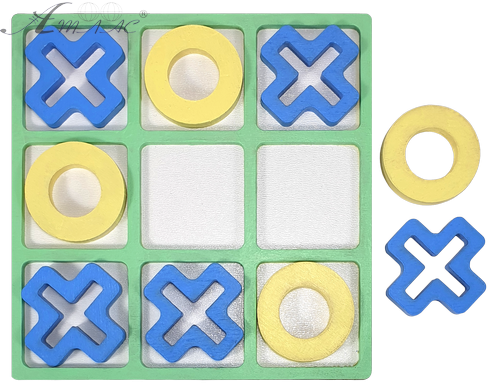Крестики - Нолики ЦВЕТНЫЕ из фанеры 14 х 14 см AS-7131 фото 2 Крестики - Нолики ЦВЕТНЫЕ из фанеры 14 х 14 см AS-7131 фото 2