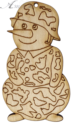 Фигурка фанерная - Снеговик в камуфляже 4,5 х 8 см AS-4741, В-0230 Фигурка фанерная - Снеговик в камуфляже 4,5 х 8 см AS-4741, В-0230