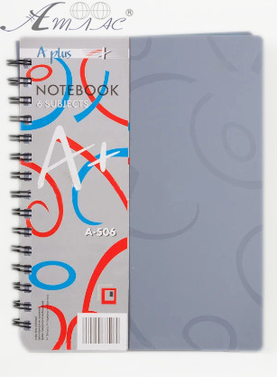 Блокнот-спіраль із розділювачами Aplus А5 120 л # пластикова обкладинка А-506 Блокнот-спіраль із розділювачами Aplus А5 120 л # пластикова обкладинка А-506