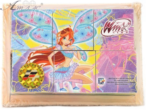 Игрушка Кубики деревянные WINX 6 шт в деревянной подставке С-6-W Игрушка Кубики деревянные WINX 6 шт в деревянной подставке С-6-W
