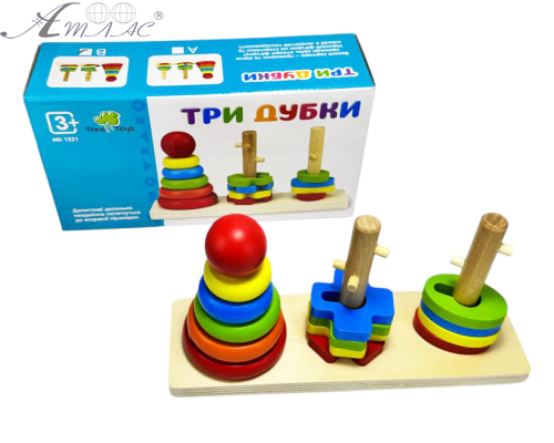 Іграшка дерев'яна пірамідка розвиваюча Три Дубки MD1321 А фото 2 Іграшка дерев'яна пірамідка розвиваюча Три Дубки MD1321 А фото 2