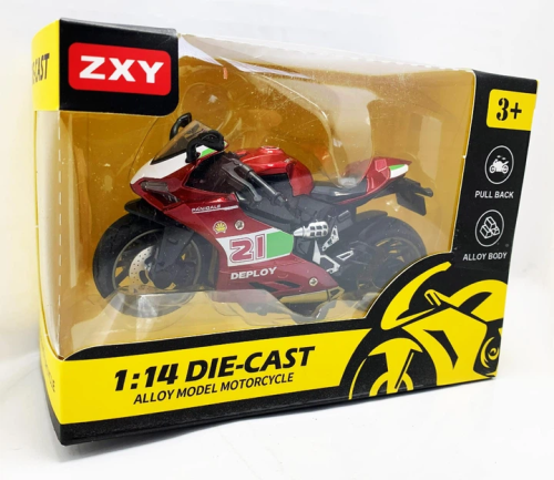 Мотоцикл Мотоексперт Die-Cast ZXY микс металл инерция 11см Н7788-1 фото 2 Мотоцикл Мотоексперт Die-Cast ZXY микс металл инерция 11см Н7788-1 фото 2