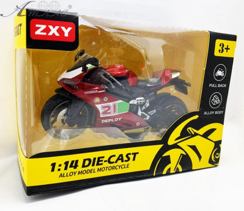 Мотоцикл Мотоексперт Die-Cast ZXY мікс метал інерція 11см Н7788-1 фото 2 Мотоцикл Мотоексперт Die-Cast ZXY мікс метал інерція 11см Н7788-1 фото 2