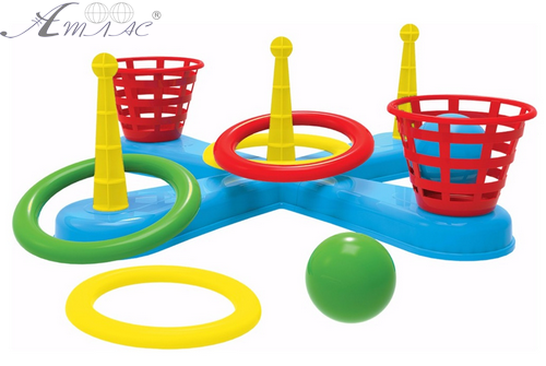 Іграшка КільцеБрос хрест 5 штирів, 5 кілець з кошиками Технок 3411 у сітці