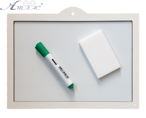 Доска Магнитная сухостираемая с рамкой из МДФ 31х24см горизонт  AS-7020