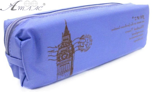 Пенал шкільний СВВ косметичка на блискавці з принтом, мікс J-2001