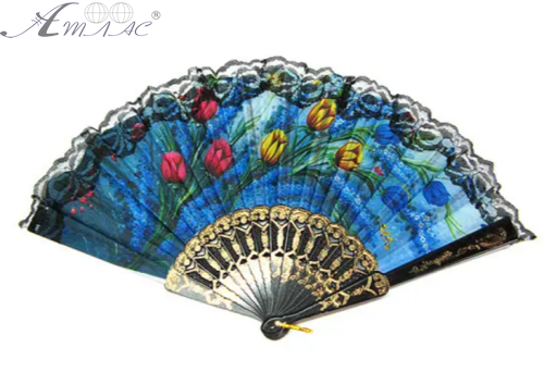 Игрушка Веер Черное ручной складной из ткани 23 см 06439 фото 2 Игрушка Веер Черное ручной складной из ткани 23 см 06439 фото 2