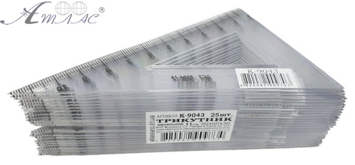 Треугольник прозрачный маленький 115 х 65 мм AS-0263, К-9043 фото 2 Треугольник прозрачный маленький 115 х 65 мм AS-0263, К-9043 фото 2