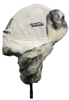 Шапочка вушанка для дівчинки підліткова, плащовка біла з хутром 13915