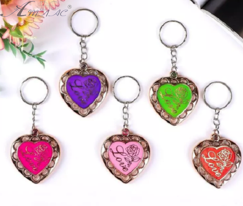 Брелок Сердце с розой цвет микс 4 см 13247 Брелок Сердце с розой цвет микс 4 см 13247