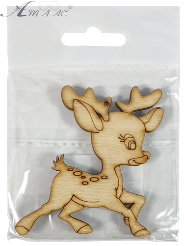 Фігурка фанерна - Оленятко з ріжками 6 см AS-4691, В-0255 фото 2 Фігурка фанерна - Оленятко з ріжками 6 см AS-4691, В-0255 фото 2