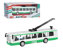 Модель АвтоХит Троллейбус Зеленый металл инерционный  М5661 