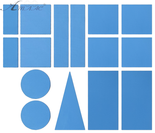 Фігури геометричні 15 шт Сині з фанери 4мм  AS-7146