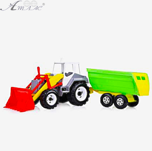 Игрушка Трактор с ковшом и прицепом 66 см пластик Орион  242 фото 2