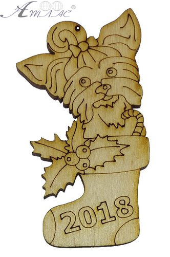 Фигурка фанерная - Песик № 14 в валенке 80 х 45 мм с магнитом AS-4790, В-0316 Фигурка фанерная - Песик № 14 в валенке 80 х 45 мм с магнитом AS-4790, В-0316