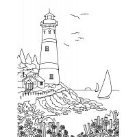 Полотно з контуром Маяк на підрамнику 30 х 40 см 950584