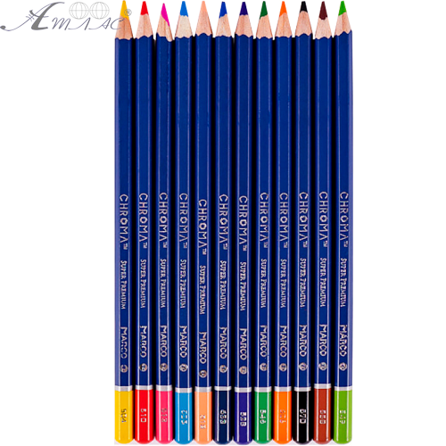 Карандаши цветные Marco Chroma  12 цветов шестигранные 8010-12CB фото 2