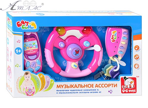 Іграшка Музичне асорті Руль, брелок, телефон S + S EC80348R Іграшка Музичне асорті Руль, брелок, телефон S + S EC80348R