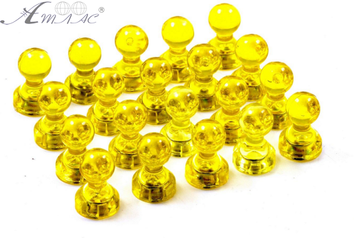 Магнит неодимимовый Пешка прозрачный для доски 16х11мм 1шт Желтый  06166