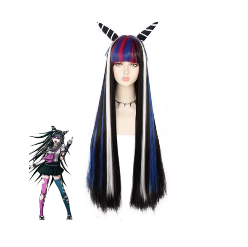 Парик Mioda Ibuki 100см черный с рожками 12985 Парик Mioda Ibuki 100см черный с рожками 12985