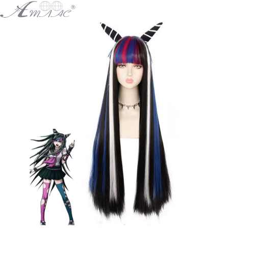Перука Mioda Ibuki 100см чорна з ріжками 12985 Перука Mioda Ibuki 100см чорна з ріжками 12985