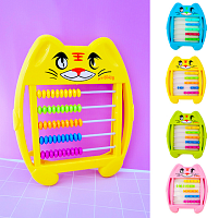 Счеты детские с ножкой, Кот пластиковые 14 х 16 см  924111